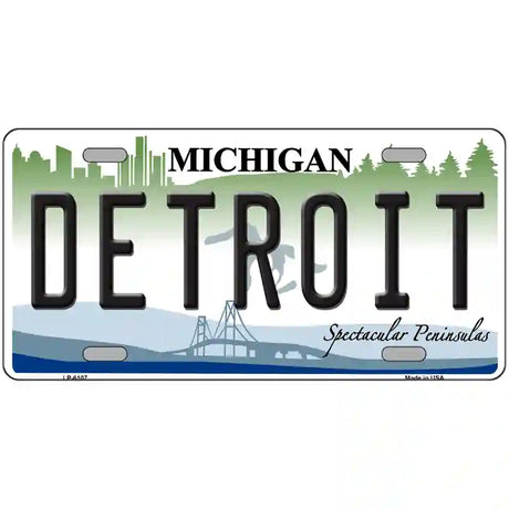 Detroit Michigan Metal Novelty License Plate 24" x 12" (LLP)