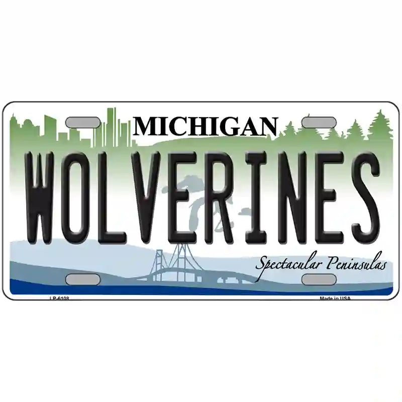 Michigan Wolverines Metal Novelty License Plate 24" x 12" (LLP)