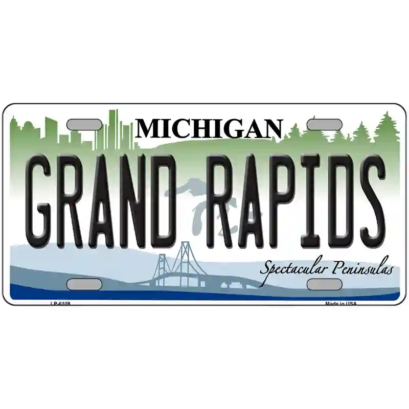 Grand Rapids Michigan Metal Novelty License Plate 24" x 12" (LLP)