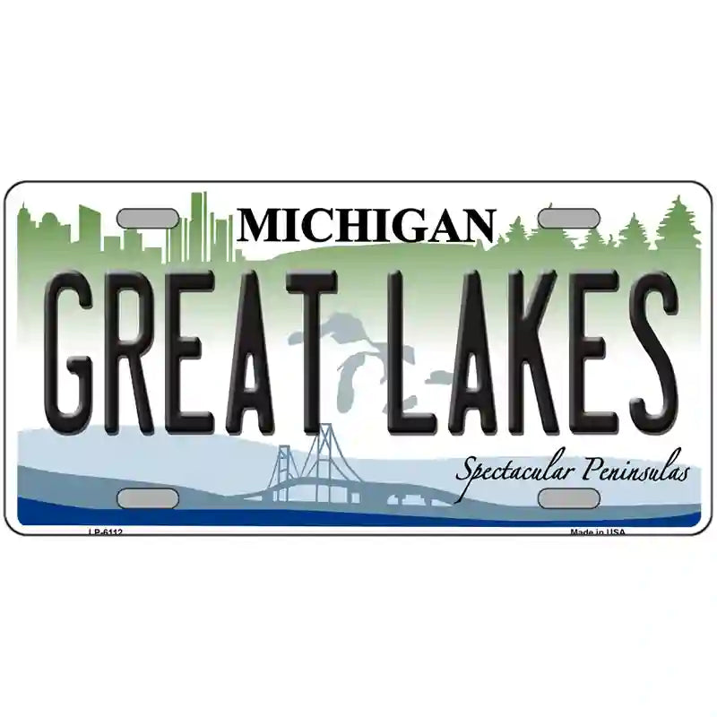 Great Lakes Michigan Metal Novelty License Plate 24" x 12" (LLP)