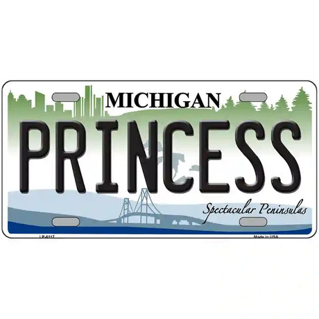 Princess Michigan Metal Novelty License Plate 24" x 12" (LLP)