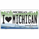 I Love Michigan Metal Novelty License Plate 24" x 12" (LLP)