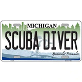 Scuba Diver Michigan Metal Novelty License Plate 24" x 12" (LLP)