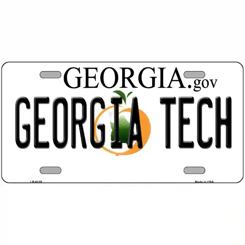 Georgia Tech Novelty Metal License Plate 24" x 12" (LLP)