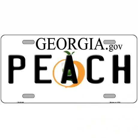 Peach Georgia Novelty Metal License Plate 24" x 12" (LLP)