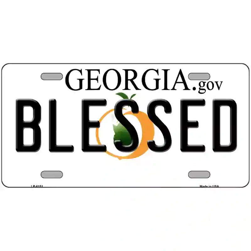 Blessed Georgia Novelty Metal License Plate 24" x 12" (LLP)