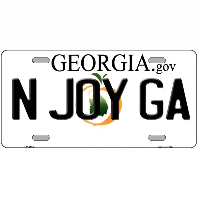 N Joy Ga Georgia Novelty Metal License Plate 24" x 12" (LLP)