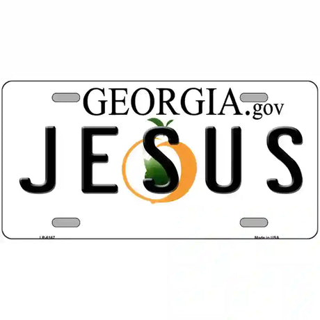 Jesus Georgia Novelty Metal License Plate 24" x 12" (LLP)