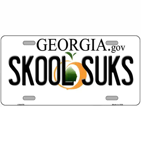 Skool Suks Georgia Novelty Metal License Plate 24" x 12" (LLP)