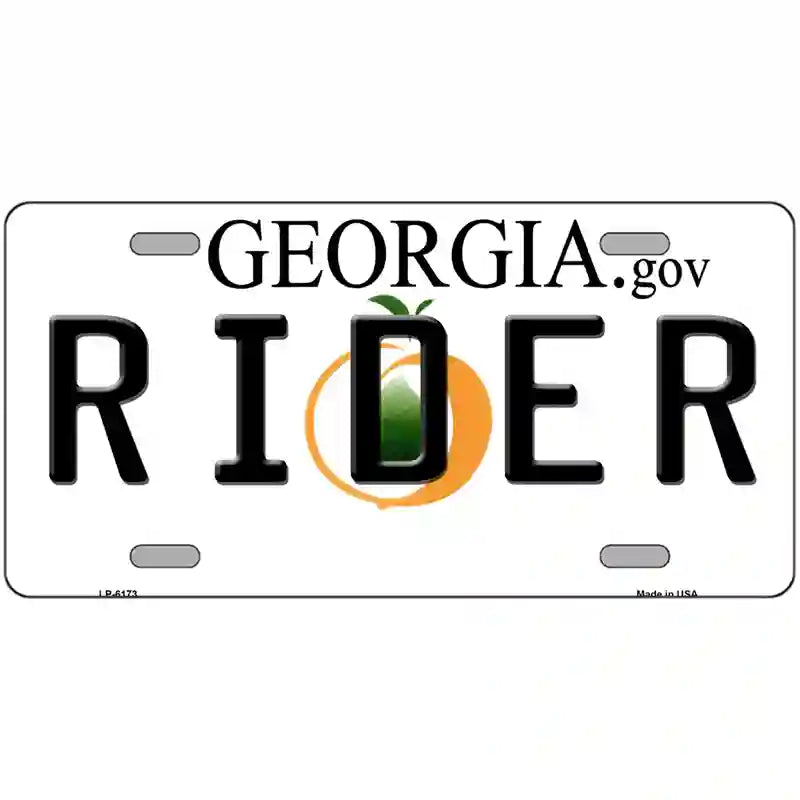 Rider Georgia Novelty Metal License Plate 24" x 12" (LLP)