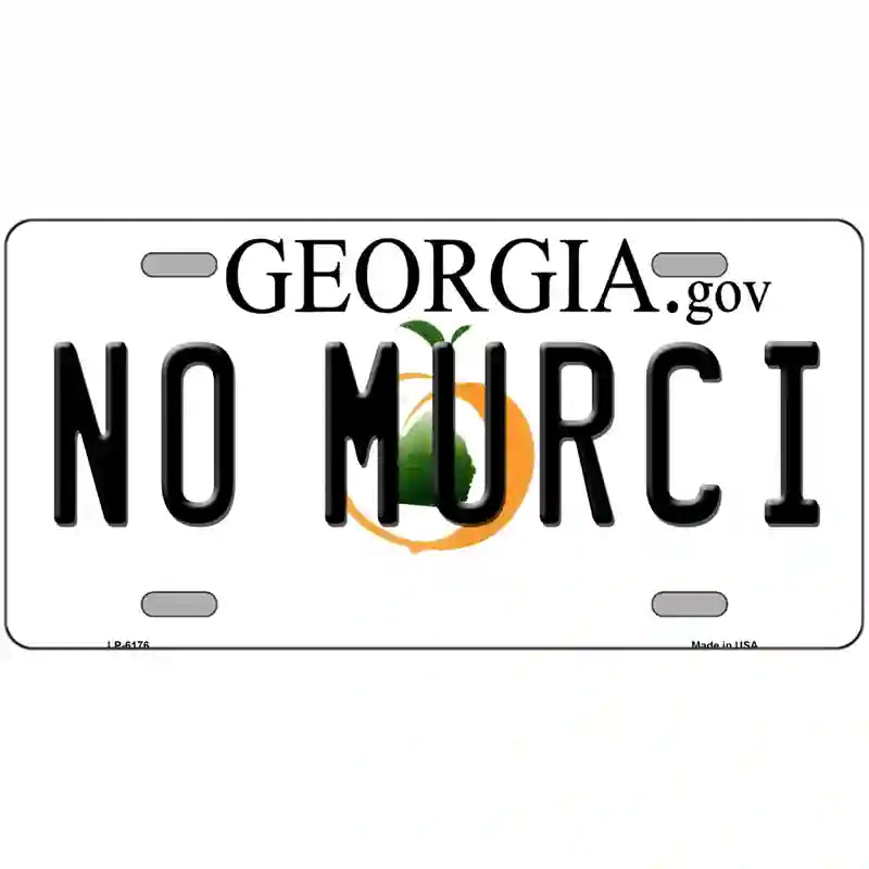 No Murci Georgia Novelty Metal License Plate 24" x 12" (LLP)