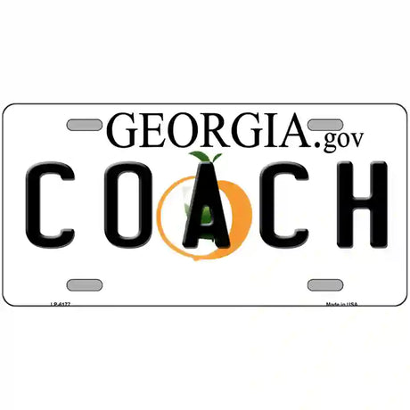 Coach Georgia Novelty Metal License Plate 24" x 12" (LLP)