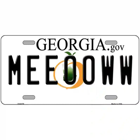 Meeooww Georgia Novelty Metal License Plate 24" x 12" (LLP)