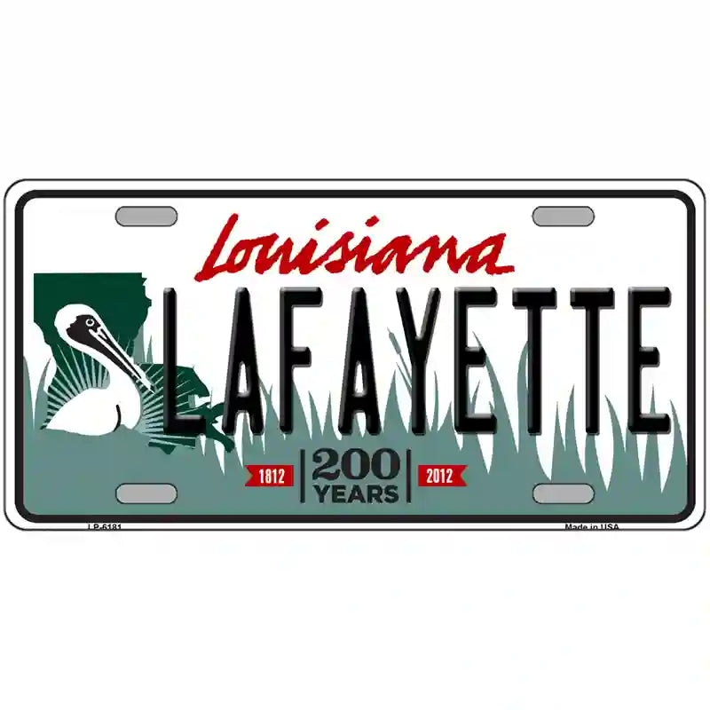 Lafayette Louisiana Novelty Metal License Plate 24" x 12" (LLP)