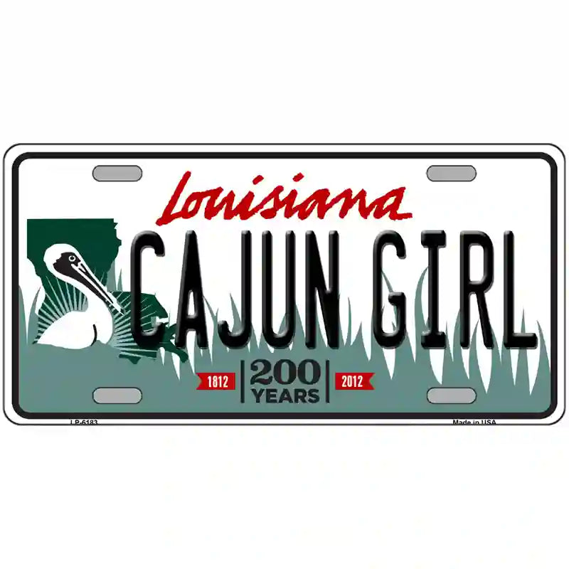 Cajun Girl Louisiana Novelty Metal License Plate 24" x 12" (LLP)