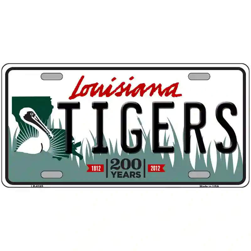 Tigers Louisiana Novelty Metal License Plate 24" x 12" (LLP)