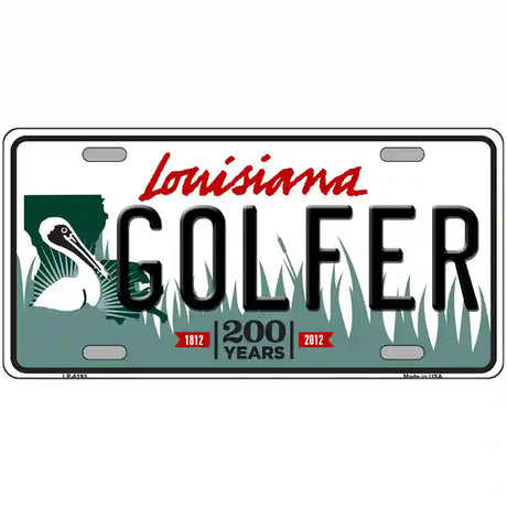 Golfer Louisiana Novelty Metal License Plate 24" x 12" (LLP)