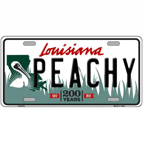 Peachy Louisiana Novelty Metal License Plate 24" x 12" (LLP)