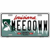 Meeooww Louisiana Novelty Metal License Plate 24" x 12" (LLP)