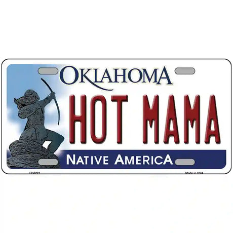 Hot Mama Oklahoma Novelty Metal License Plate 24" x 12" (LLP)