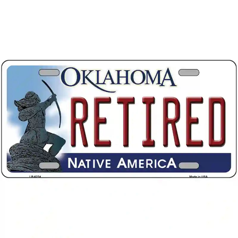 Retired Oklahoma Novelty Metal License Plate 24" x 12" (LLP)