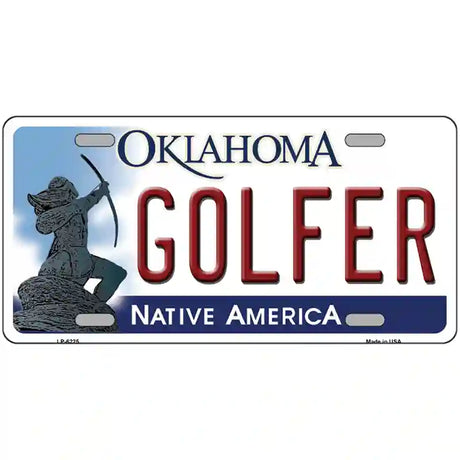 Golfer Oklahoma Novelty Metal License Plate 24" x 12" (LLP)