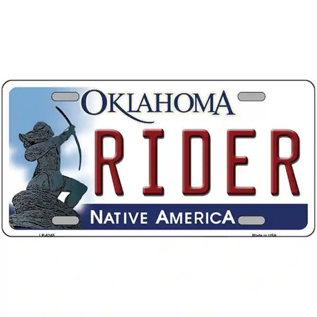 Rider Oklahoma Novelty Metal License Plate 24" x 12" (LLP)