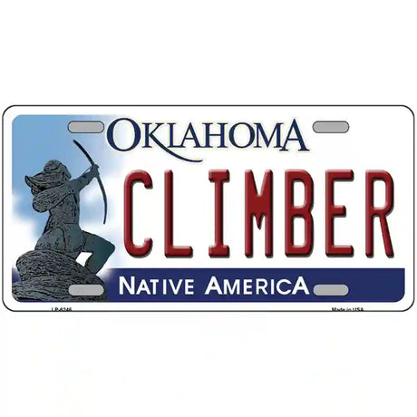 Climber Oklahoma Novelty Metal License Plate 24" x 12" (LLP)