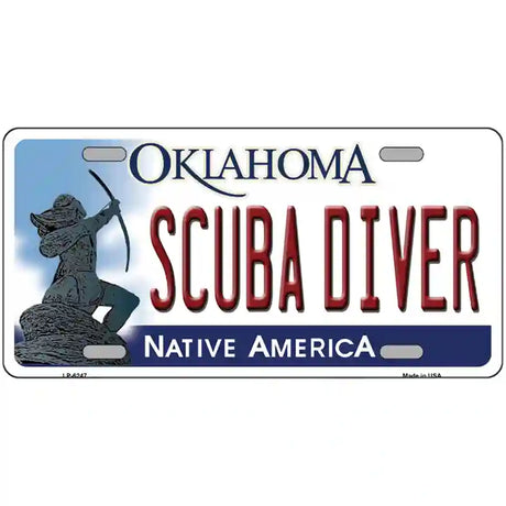 Scuba Diver Oklahoma Novelty Metal License Plate 24" x 12" (LLP)