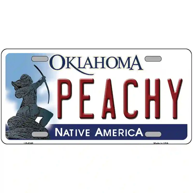 Peachy Oklahoma Novelty Metal License Plate 24" x 12" (LLP)