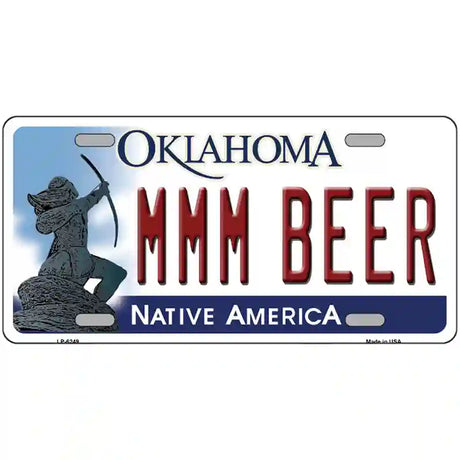 MMM Beer Oklahoma Novelty Metal License Plate 24" x 12" (LLP)