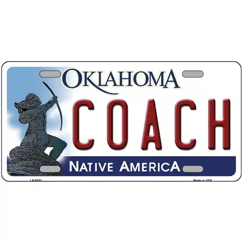 Coach Oklahoma Novelty Metal License Plate 24" x 12" (LLP)