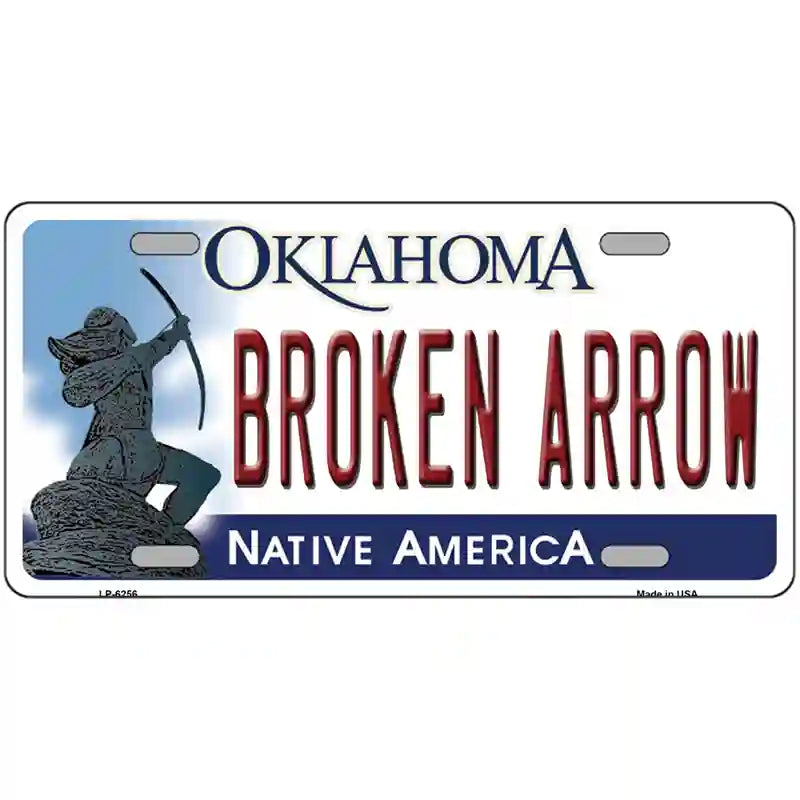 Broken Arrow Oklahoma Novelty Metal License Plate 24" x 12" (LLP)