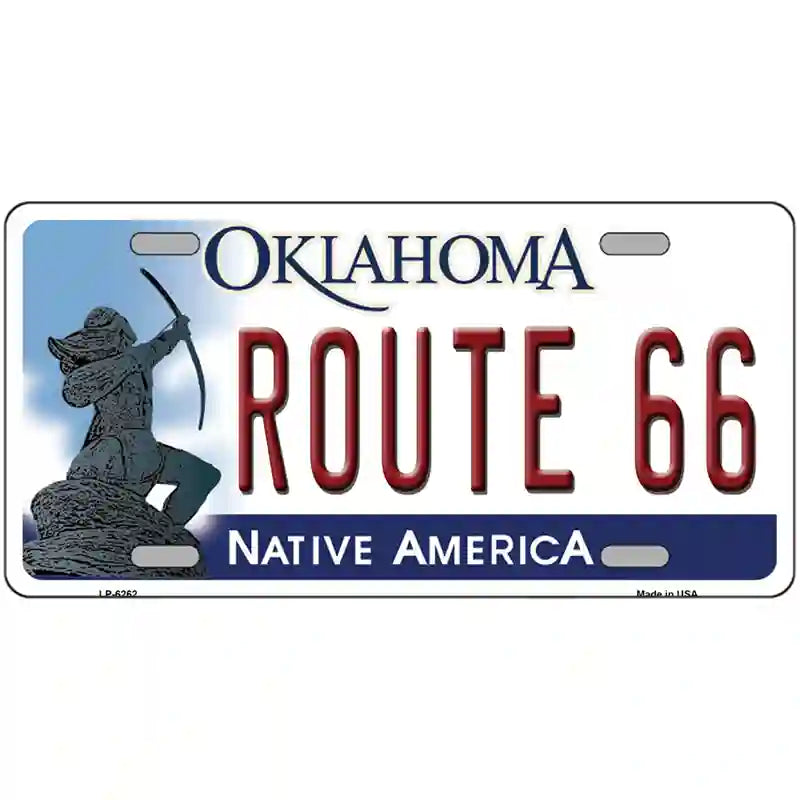 Route 66 Oklahoma Novelty Metal License Plate 24" x 12" (LLP)