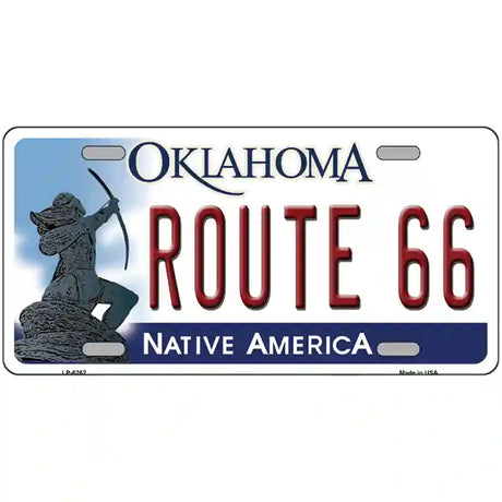 Route 66 Oklahoma Novelty Metal License Plate 24" x 12" (LLP)