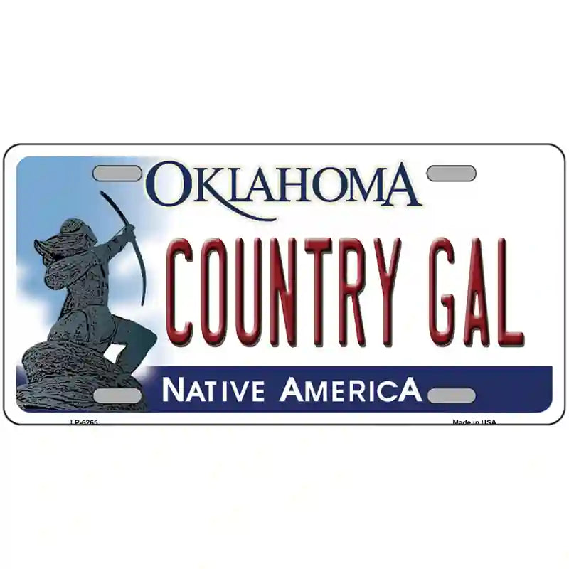 Country Gal Oklahoma Novelty Metal License Plate 24" x 12" (LLP)