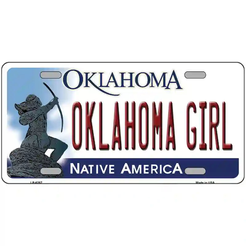 Oklahoma Girl Novelty Metal License Plate 24" x 12" (LLP)