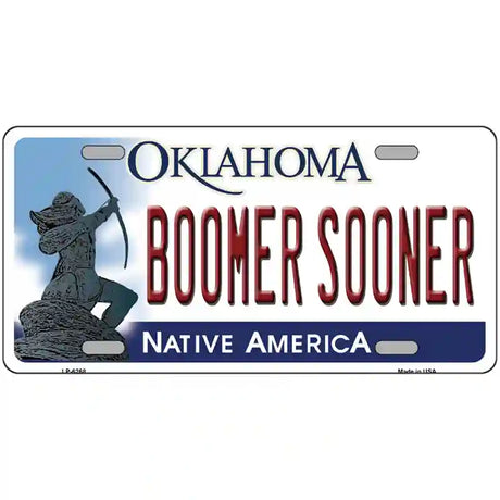 Boomer Sooner Oklahoma Novelty Metal License Plate 24" x 12" (LLP)