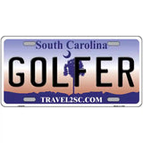 Golfer South Carolina Novelty Metal License Plate 24" x 12" (LLP)