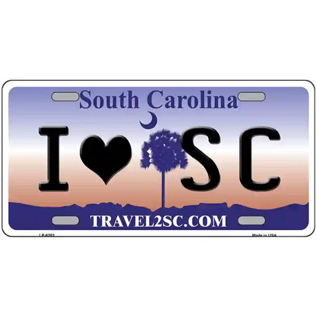 I Love South Carolina Novelty Metal License Plate 24" x 12" (LLP)