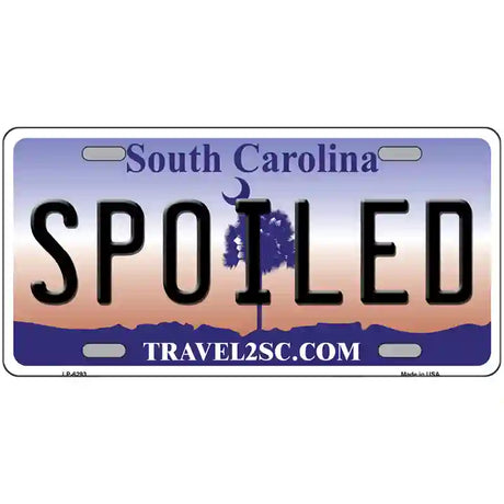 Spoiled South Carolina Novelty Metal License Plate 24" x 12" (LLP)