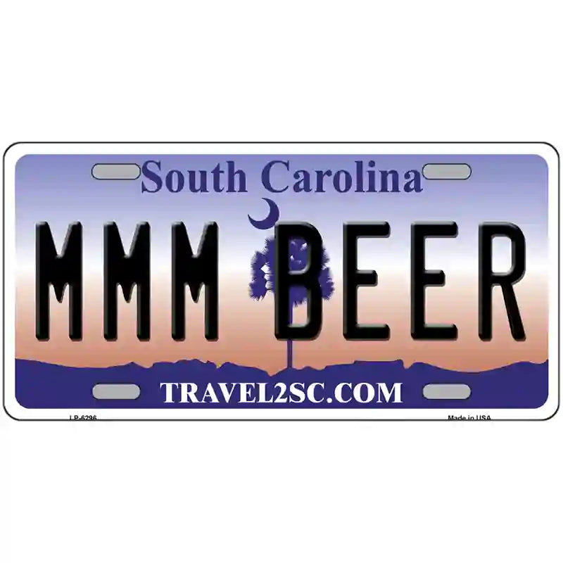 MMM Beer South Carolina Novelty Metal License Plate 24" x 12" (LLP)