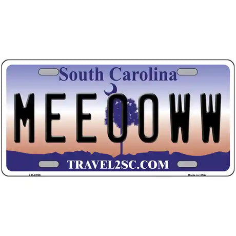 Meeooww South Carolina Novelty Metal License Plate 24" x 12" (LLP)