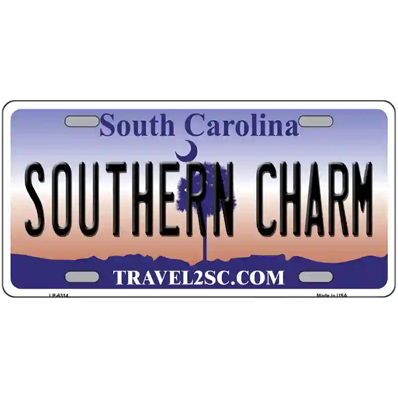 Southern Charm South Carolina Novelty Metal License Plate 24" x 12" (LLP)