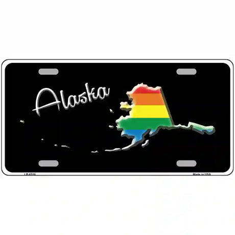 Alaska Rainbow Metal Novelty License Plate 24" x 12" (LLP)