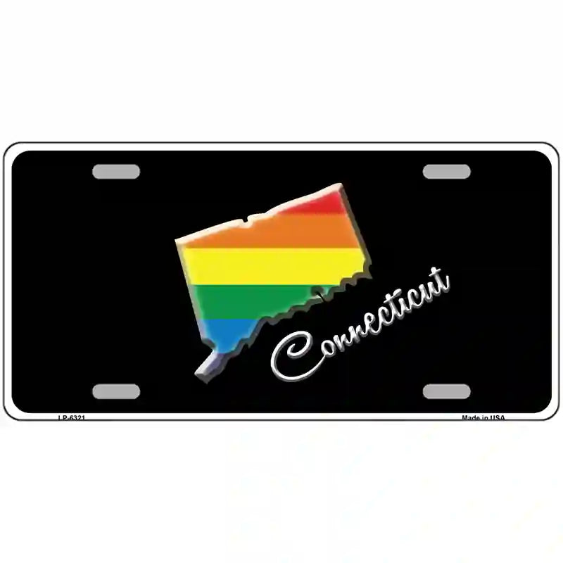 Connecticut Rainbow Metal Novelty License Plate 24" x 12" (LLP)