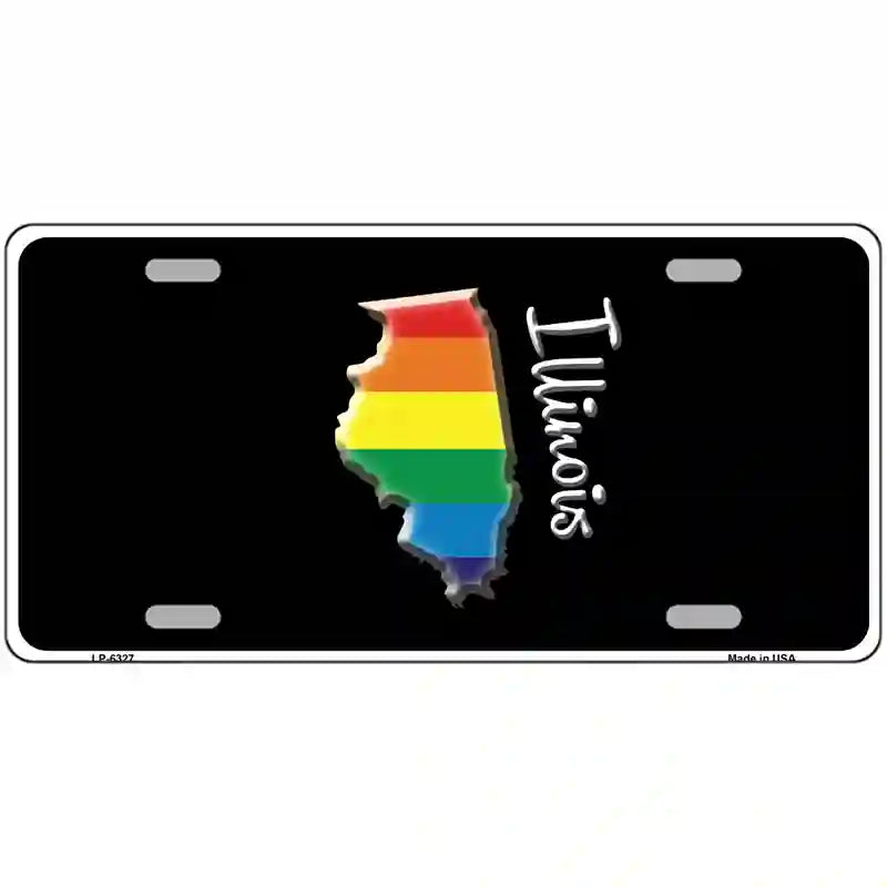 Illinois Rainbow Metal Novelty License Plate 24" x 12" (LLP)