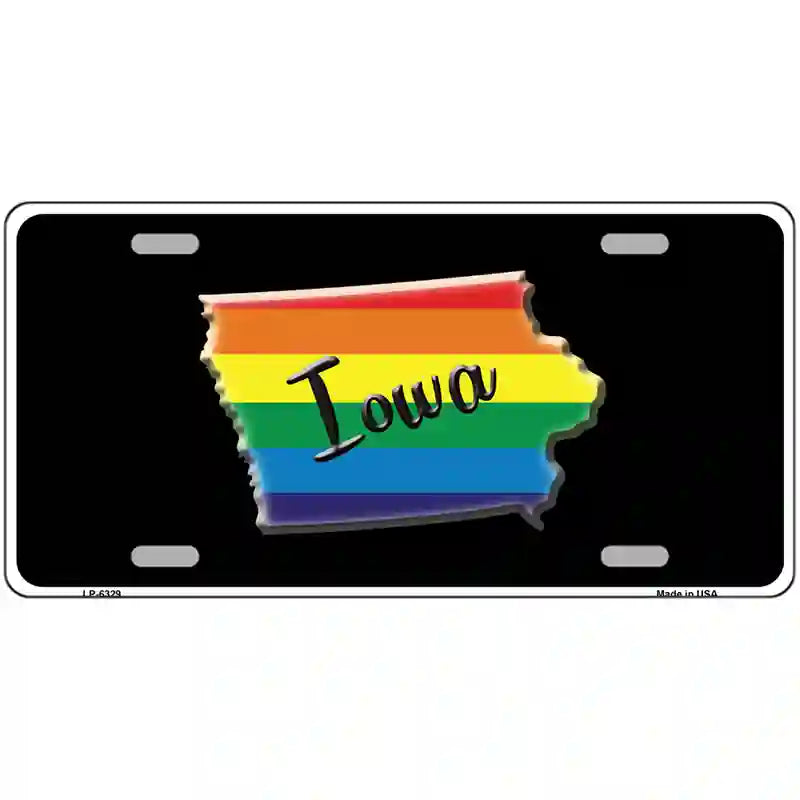 Iowa Rainbow Metal Novelty License Plate 24" x 12" (LLP)