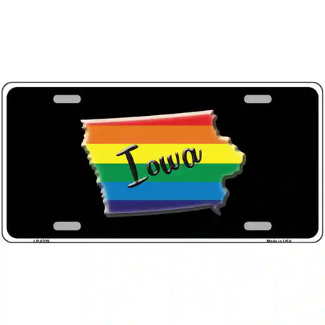 Iowa Rainbow Metal Novelty License Plate 24" x 12" (LLP)