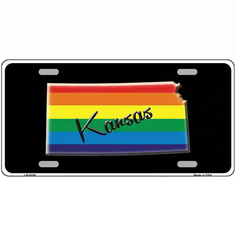 Kansas Rainbow Metal Novelty License Plate 24" x 12" (LLP)